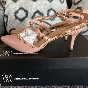 INC International Concepts Women's Blush Studded Heels